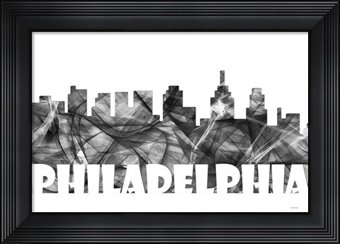 Framed Philadelphia Skyline BG 2 Print