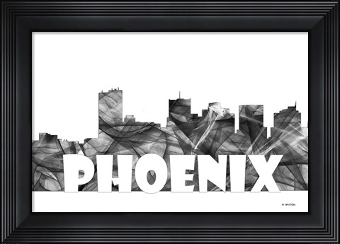 Framed Phoenix Arizona Skyline BG 2 Print