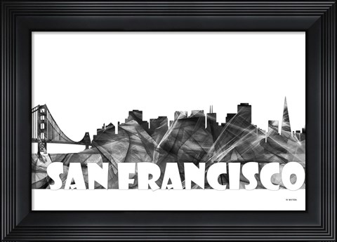 Framed San Francisco California Skyline BG 2 Print