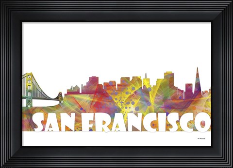 Framed San Francisco California Skyline Multi Colored 2 Print