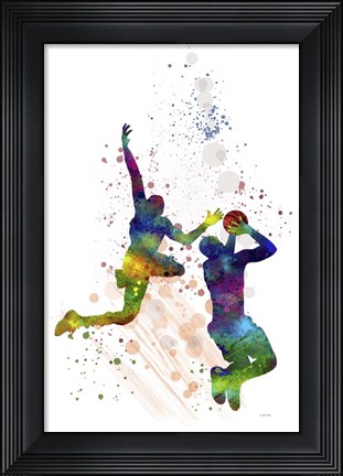Framed Basket Ball Player 1 Print