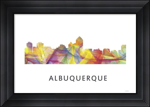 Framed Albuquerque New Mexico Skyline Print