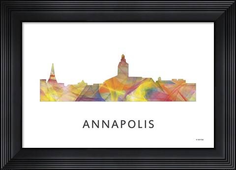 Framed Annapolis Maryland Skyline Print