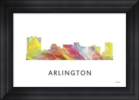 Framed Arlington Texas Skyline Print