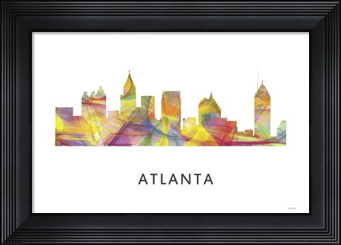 Framed Atlanta Georgia Skyline Print