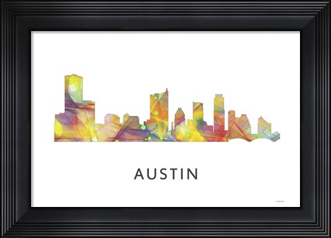Framed Austin Texas Skyline Print