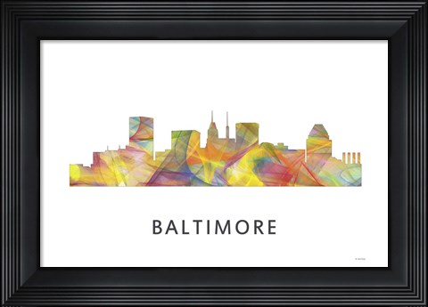 Framed Baltimore Maryland Skyline Print