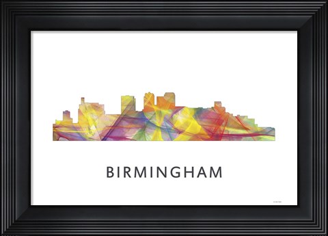 Framed Birmingham Alabama Skyline Print