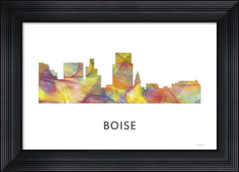 Framed Boise Idaho Skyline Print