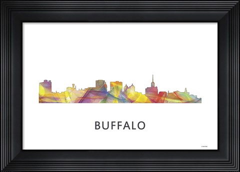 Framed Buffalo New York Skyline Print