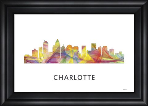 Framed Charlotte Nc Skyline Print