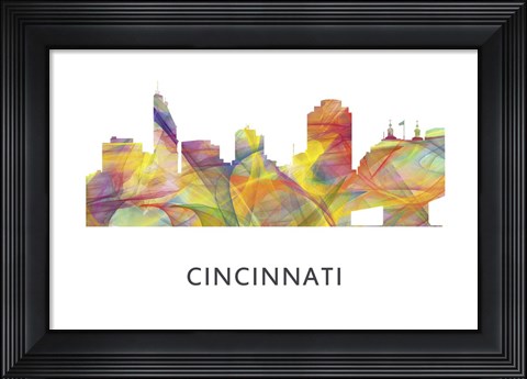 Framed Cincinnati Ohio Skyline Print