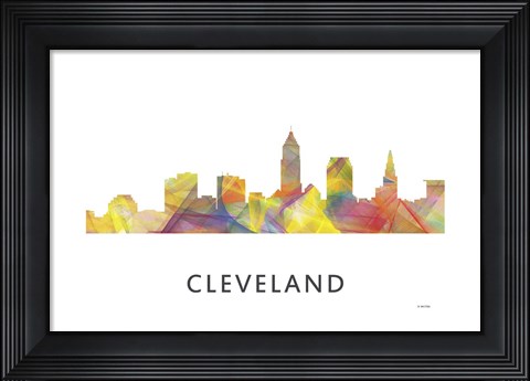 Framed Cleveland Ohio Skyline Print