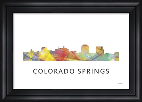 Framed Colorado Springs Colorado Skyline Print