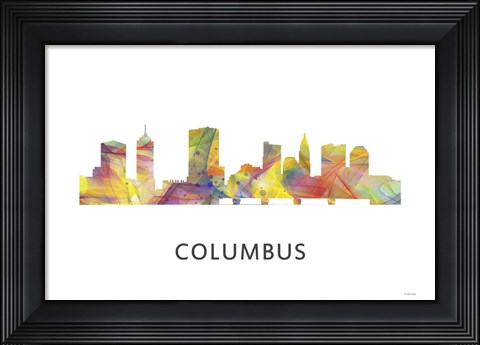 Framed Columbus Ohio Skyline Print