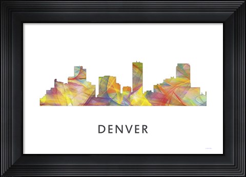 Framed Denver Colorado Skyline Print