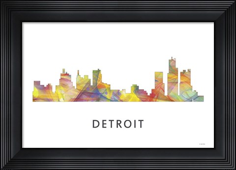 Framed Detroit Michigan Skyline Print