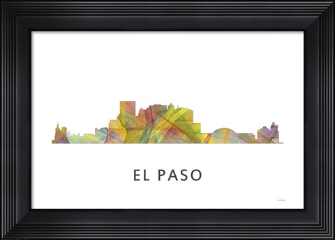 Framed El Paso Texas Skyline Print