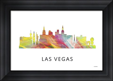 Framed Las Vegas Nevada Skyline 2 Print