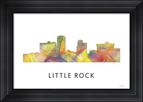 Framed Little Rock Arkansas Skyline Print