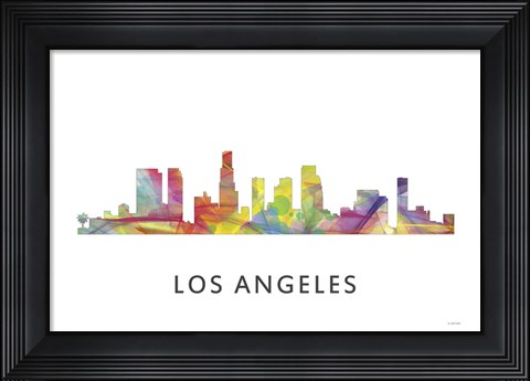 Framed Los Angeles California Skyline Print