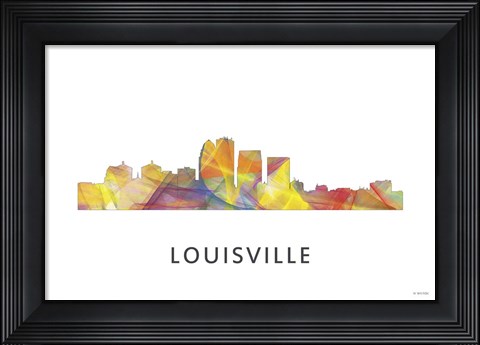 Framed Louisville Kentucky Skyline Print