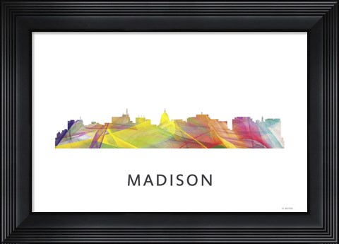 Framed Madison Wisconsin Skyline Print