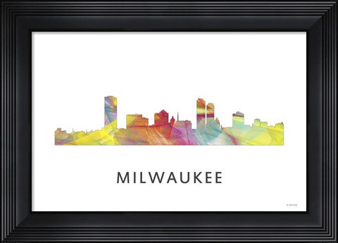 Framed Milwaukee Wisconsin Skyline Print