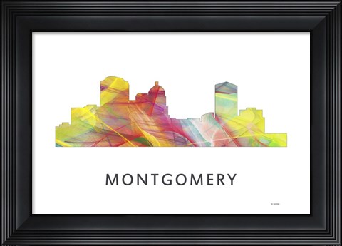 Framed Montgomery Alabama Skyline Print