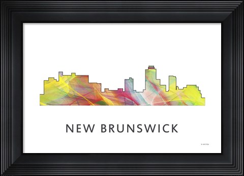 Framed New Brunswick New Jersey Skyline Wb1 Print