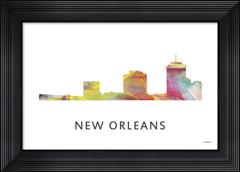 Framed New Orleans Louisiana Skyline Print