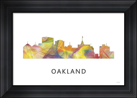 Framed Oakland California Skyline Print