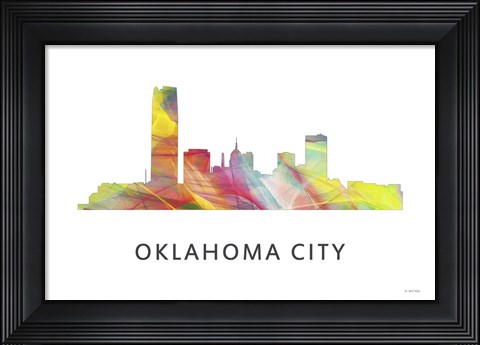 Framed Oklahoma City Oklahoma Skyline Print