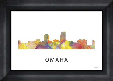Framed Omaha Nebraska Skyline Print