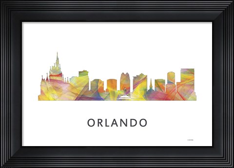 Framed Orlando Florida Skyline Print