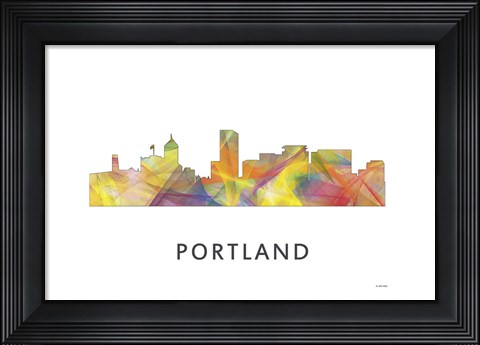 Framed Portland Oregan Skyline Print
