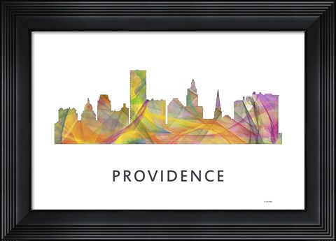 Framed Providence Rhode Island Skyline Print