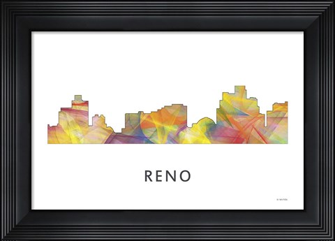 Framed Reno Nevada Skyline Print