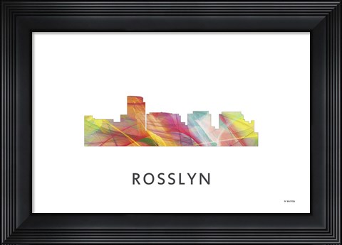 Framed Rosslyn Virginia Skyline Print