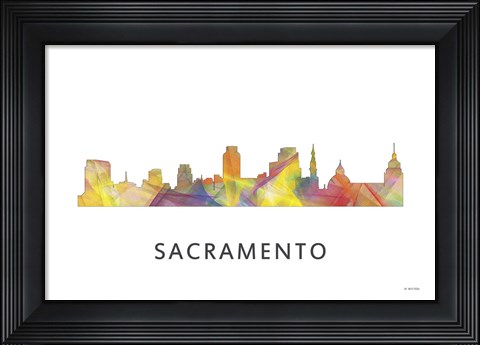 Framed Sacramento California Skyline Print