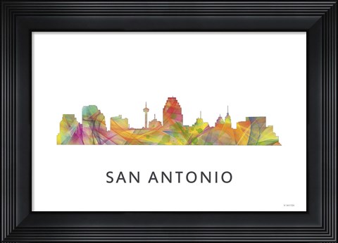 Framed San Antonio Texas Skyline Print