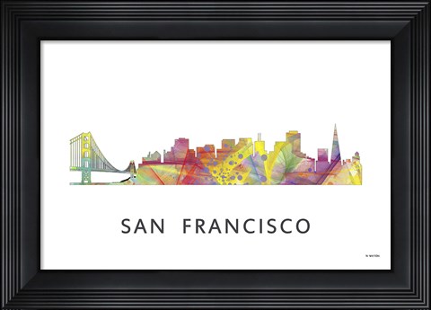 Framed San Francisco California Skyline Print