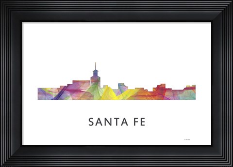 Framed Santa Fe New Mexico Skyline Print