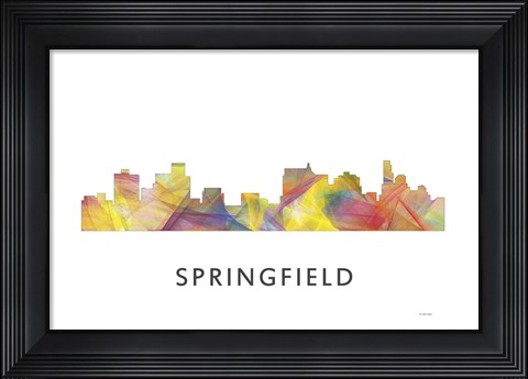 Framed Springfield Illinois Skyline Print