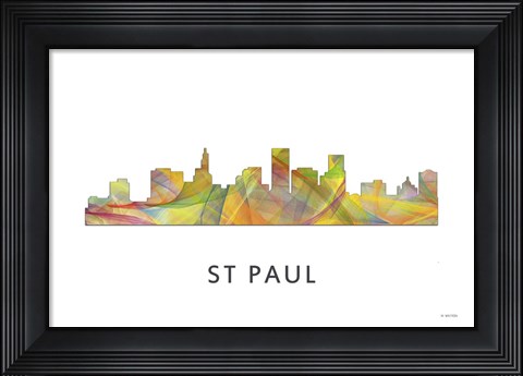 Framed St Paul Minnesota Skyline Print
