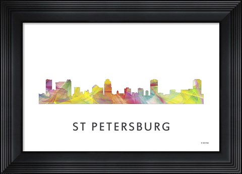 Framed St Petersburg Florida Skyline Print