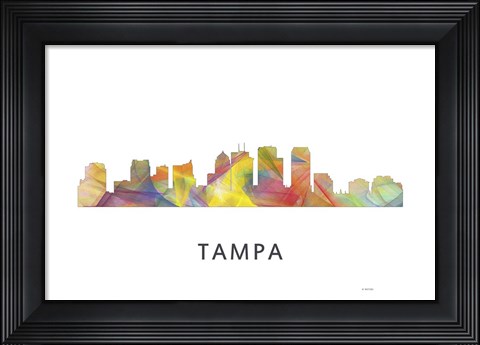 Framed Tampa Florida Skyline Print
