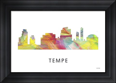 Framed Tempe Arizona Skyline Print