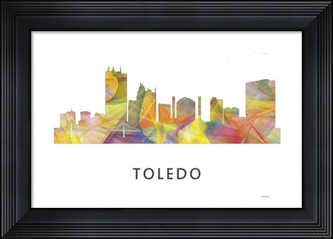 Framed Toledo Skyline Print