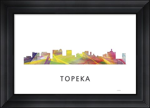 Framed Topeka Kansas Skyline Print